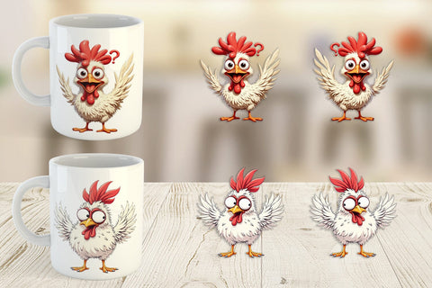 Mug Wrap Expressive Chicken Sublimation artnoy 