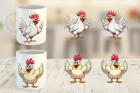 Mug Wrap Expressive Chicken Sublimation artnoy 