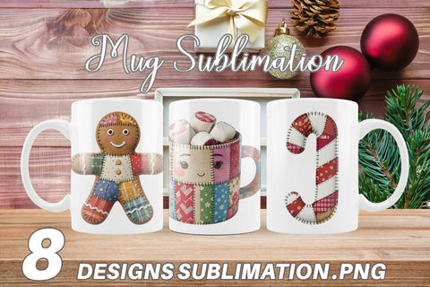 Mug Wrap Fabric Christmas Treat Patchwork Sublimation artnoy 
