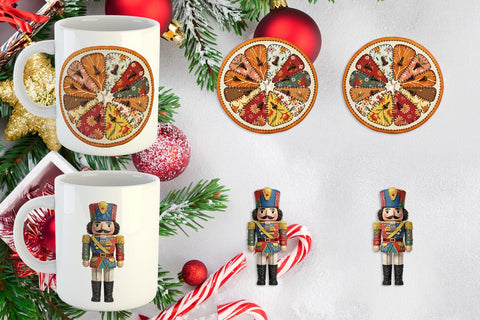 Mug Wrap Fabric Christmas Treat Patchwork Sublimation artnoy 