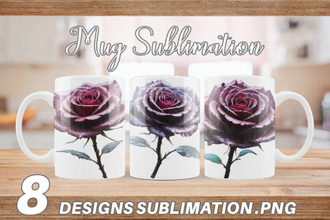 Mug Wrap Faded Grunge Rose Sublimation artnoy 