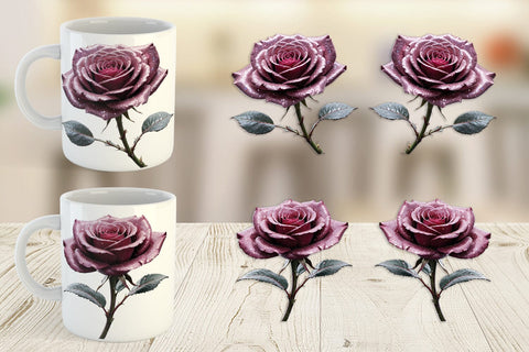 Mug Wrap Faded Grunge Rose Sublimation artnoy 