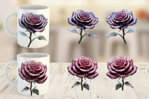 Mug Wrap Faded Grunge Rose Sublimation artnoy 