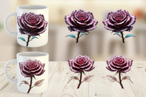 Mug Wrap Faded Grunge Rose Sublimation artnoy 