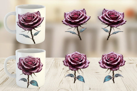 Mug Wrap Faded Grunge Rose Sublimation artnoy 