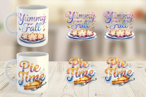 Mug Wrap Fall Bakery & Coffee Quotes Sublimation artnoy 