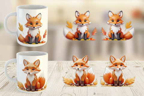 Mug Wrap Fall Fox Sublimation artnoy 