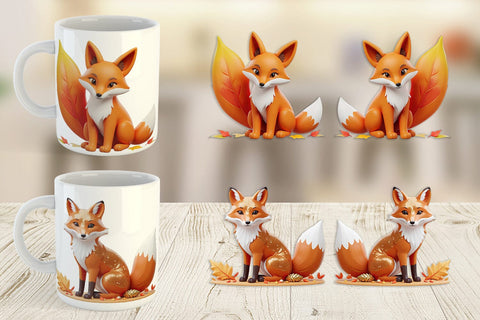Mug Wrap Fall Fox Sublimation artnoy 