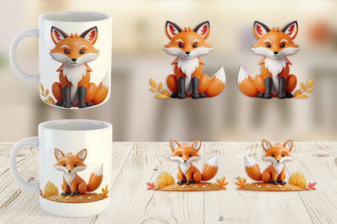 Mug Wrap Fall Fox Sublimation artnoy 