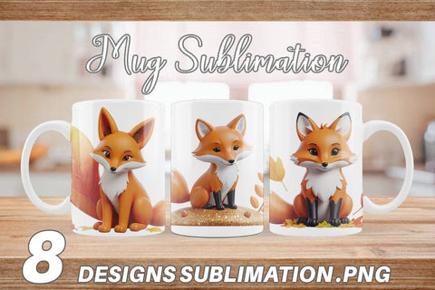 Mug Wrap Fall Fox Sublimation artnoy 