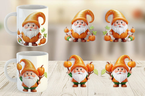 Mug Wrap Fall Gnome Sublimation artnoy 