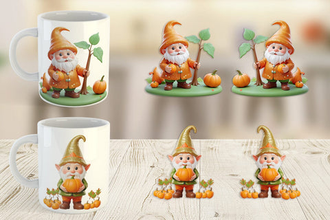 Mug Wrap Fall Gnome Sublimation artnoy 