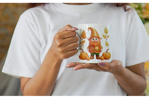 Mug Wrap Fall Gnome Sublimation artnoy 
