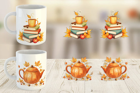 Mug Wrap Fall Watercolor Set Sublimation artnoy 