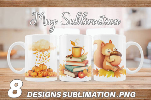 Mug Wrap Fall Watercolor Set Sublimation artnoy 