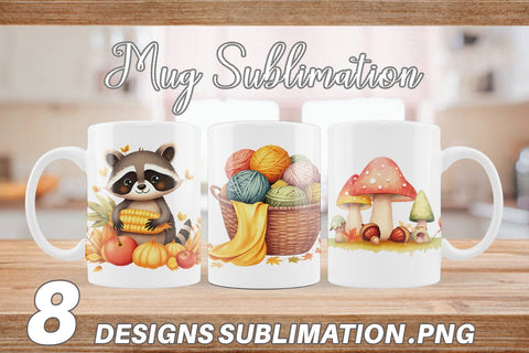 Mug Wrap Fall Watercolor Set Sublimation artnoy 