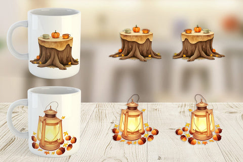 Mug Wrap Fall Watercolor Set Sublimation artnoy 