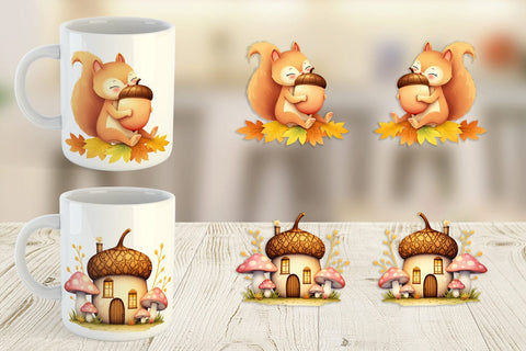 Mug Wrap Fall Watercolor Set Sublimation artnoy 