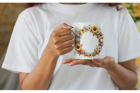 Mug Wrap Fall Wreath Sublimation artnoy 