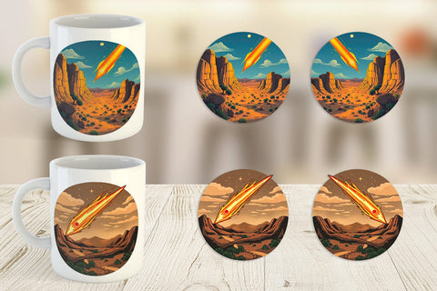Mug Wrap Falling Meteor Sublimation artnoy 