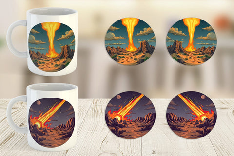 Mug Wrap Falling Meteor Sublimation artnoy 