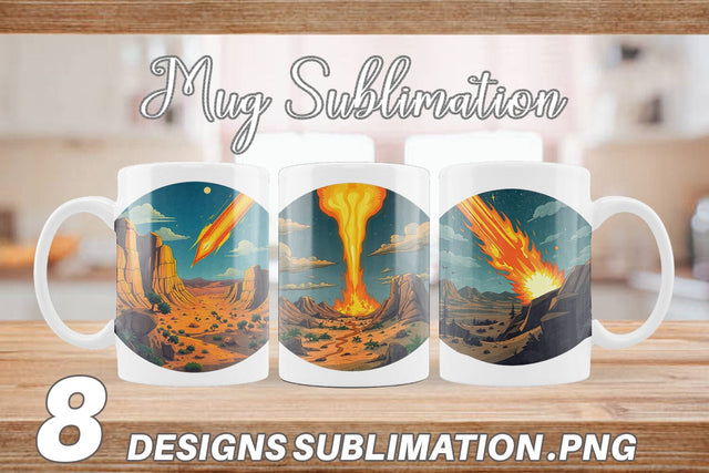 Mug Wrap Falling Meteor Sublimation artnoy 