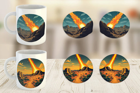 Mug Wrap Falling Meteor Sublimation artnoy 