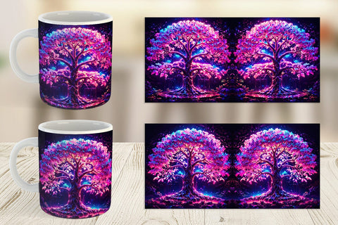 Mug Wrap Fantastic Pink Tree Life Sublimation artnoy 