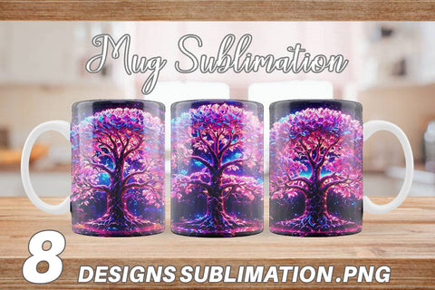 Mug Wrap Fantastic Pink Tree Life Sublimation artnoy 