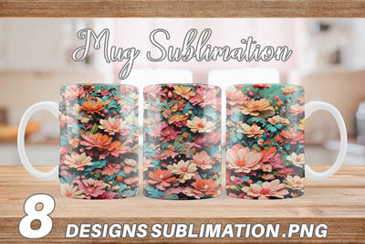 Mug Wrap Fantasy Flower Background Sublimation artnoy 