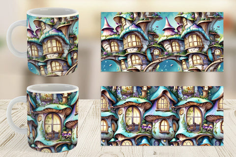 Mug Wrap Fantasy House Pattern Sublimation artnoy 