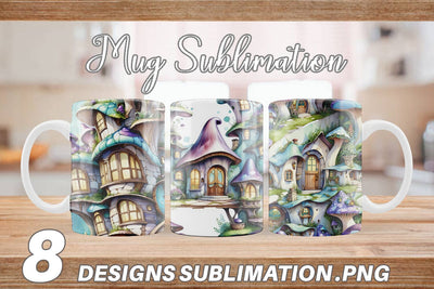 Mug Wrap Fantasy House Pattern Sublimation artnoy 
