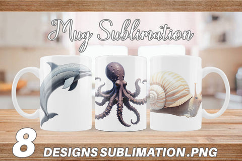 Mug Wrap Fantasy Sea Creatures Sublimation artnoy 