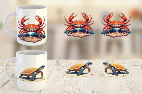 Mug Wrap Fantasy Sea Creatures Sublimation artnoy 