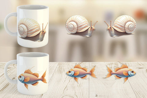 Mug Wrap Fantasy Sea Creatures Sublimation artnoy 