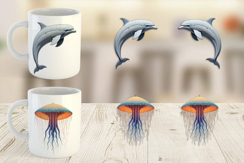 Mug Wrap Fantasy Sea Creatures Sublimation artnoy 