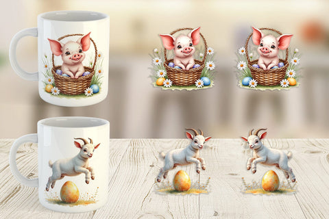 Mug Wrap Farmhouse Baby Animals Sublimation artnoy 