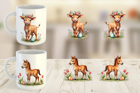 Mug Wrap Farmhouse Baby Animals Sublimation artnoy 