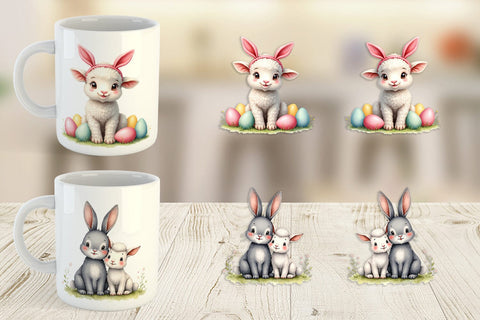 Mug Wrap Farmhouse Baby Animals Sublimation artnoy 