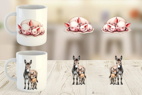 Mug Wrap Farmyard Babies Sublimation artnoy 