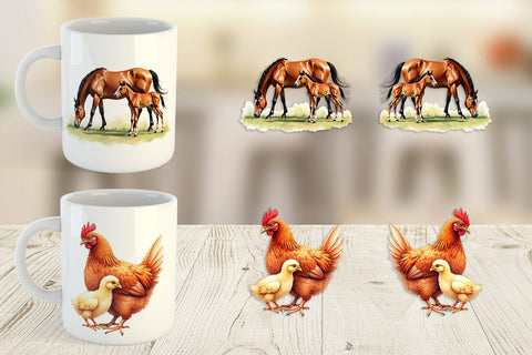 Mug Wrap Farmyard Babies Sublimation artnoy 