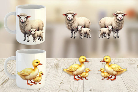 Mug Wrap Farmyard Babies Sublimation artnoy 