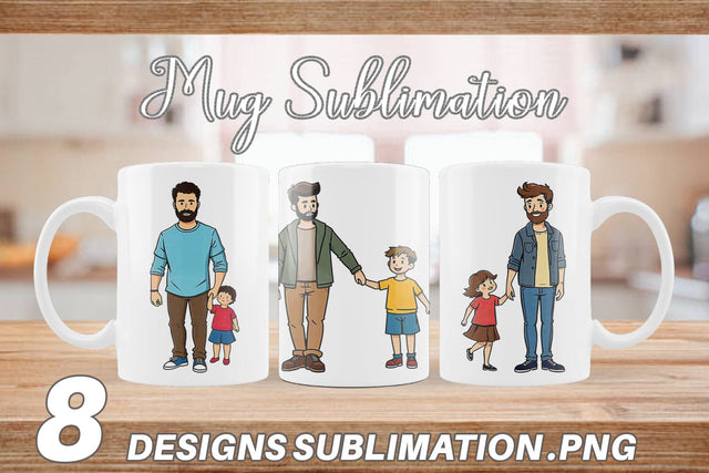 Mug Wrap Father and Child Sublimation artnoy 