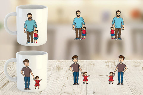 Mug Wrap Father and Child Sublimation artnoy 