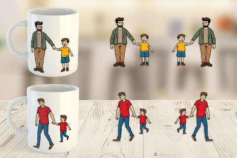 Mug Wrap Father and Child Sublimation artnoy 