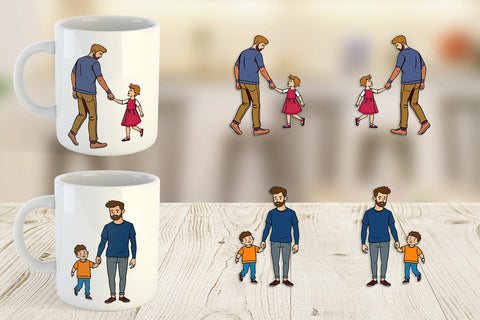 Mug Wrap Father and Child Sublimation artnoy 