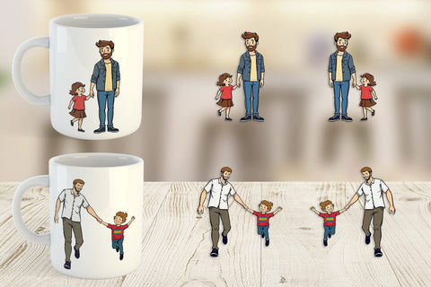 Mug Wrap Father and Child Sublimation artnoy 