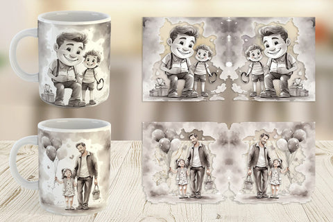 Mug Wrap Father's Day Watercolor Sublimation artnoy 