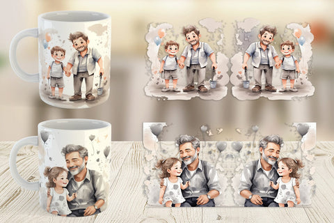 Mug Wrap Father's Day Watercolor Sublimation artnoy 