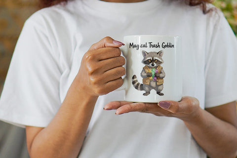 Mug Wrap Feral Raccoon Chaotic Whimsigoth Sublimation artnoy 
